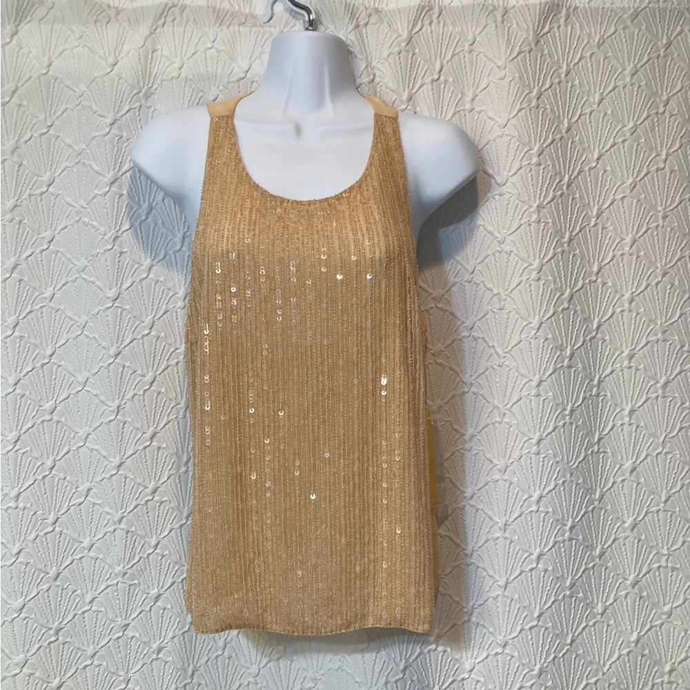 NWT, Alice & Olivia By Stacey Bendet Beaded Top, Sz Small, Peach